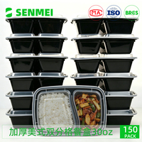 Contenants jetables en plastique de 30 oz pour la préparation des repas avec couvercles de conservation des aliments, boîtes en plastique