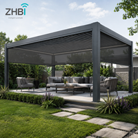 Pergola rétractable à toit à lamelles en aluminium blanc avec télécommande pour balcon, terrasse, jardin (10m)