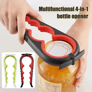 Ouvre-boîte multifonctionnel quatre-en-un, ouvre-bouteille de boisson, tourne-capsule quatre positions, ouvre-boîte antidérapant - Product Image 1