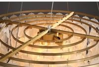 Lustre suspendu moderne en coquillages Capiz pour hôtel, salon et chambre à coucher