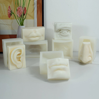 Nouvelle décoration de la maison 3D corps Art visage Silicone moule Sculpture organes du visage bouche lèvres Silicone bougie moule