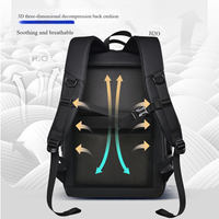 Sac d'ordinateur portable unisexe personnalisé avec logo, imperméable, fermeture éclair en PU, durable, sac à dos à bandoulière, doublure en polyester, 20-35L