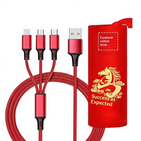 Tube en papier personnalisé 2026 motif Cheval Rouge pour câble de charge USB, idéal pour un cadeau porte-bonheur