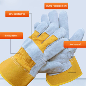 Guantes de Protección Profesionales de Cuero Vacuno, Antideslizantes, Reforzados en la Palma y las Puntas de los Dedos, Guantes de Seguridad de Uso Universal - Product Image 2