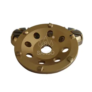 PCD Diamond Cup Wheel Diamond Grinding Disc PCD Rebolo para piso de concreto Removendo resina epóxi