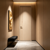 Puerta Interior Minimalista de Madera Sólida Personalizada, Acabado de Superficie, Aislamiento Acústico, Silenciosa, para Proyectos a Granel, Exportación