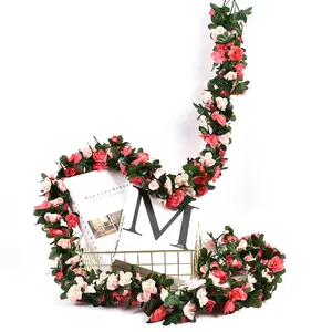 G-018 Faux Artificial Eucalyptus Garland Vine Wedding Artifical Rose Flower Home Decoration