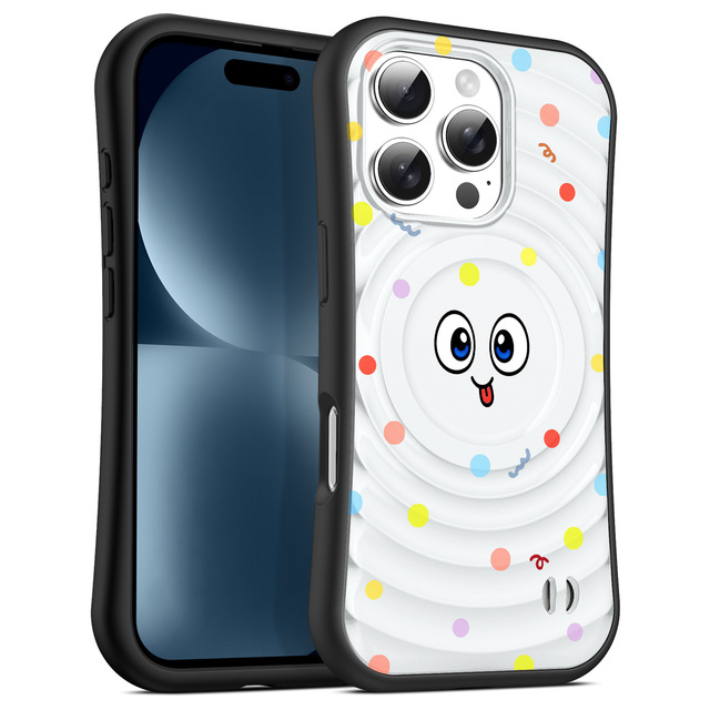 Cute Wavy Pattern Phone case Expression Drop protection Shell Magnetic Attraction for Iphone 16 17Custom Mobile Phone Cover