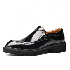 Botas de Tobillo Chelsea para Hombre, Negras, de Invierno, de Alta Calidad, con Patrón Tejido, de Cuero Genuino, Antideslizantes, Ligeras, Elegantes y Lujosas - Product Image 2