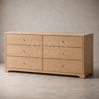 Commode de chambre OAKEN de style américain, personnalisable, en bois massif, meuble de rangement de luxe avec tiroirs, mobilier de maison
