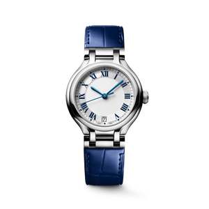 Montres mécaniques pour femmes avec boîtier rond, affichage de la date, index romains et bracelet en cuir pour un usage quotidien et professionnel Longinesing - Product Image 1