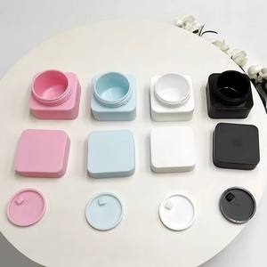 Pot de crème vide en plastique PP avec couvercle à vis carré mat, rose, noir, multicolore, personnalisable avec logo, 10g, 20g, 50g, 100g - Product Image 1