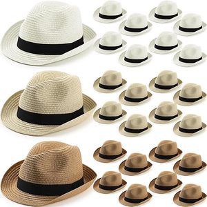 Bán Buôn Tùy Chỉnh Phổ Biến Nhất Rơm Mùa Hè Bãi Biển Unisex Phụ Nữ Người Đàn Ông Phụ Nữ Panama Fedora Giấy Mặt Trời Màu Đen Dệt Cỏ Vành Đai Số Lượng Lớn <span class=keywords><strong>Hat</strong></span> - Product Image 3