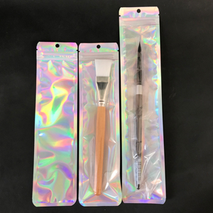 Túi Mylar Phía Trước Trong Suốt Có Thể Khóa Lại Túi Đựng Cọ Trang Điểm Có Khóa Kéo Phía Trước Bằng Nhựa Poly Tùy Chỉnh - Product Image 1