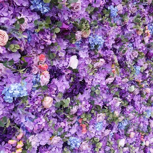 individuelle lila Blumenwand blaue Kulissen 8 Fuß x 8 Fuß für Hochzeit Veranstaltung Festival