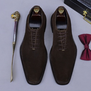 High-End Men's Shoes British-Style Reverse Suede <b>Matte</b> Genuine Leather Breathable Lace-Up Closure for Spring Winter Autumn - Product Image 6