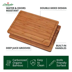 Tablas de Cortar de Bambú de Grado Alimenticio, Juego de 3 Piezas, Tablas de Cocina para Carne y Carnicería con Ranura para Jugos, para Verduras y Frutas - Product Image 5