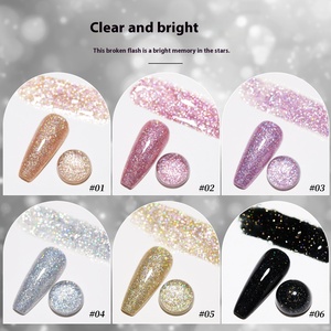 Vernis à ongles UV 2026 populaire, style étoile blanche argentée, diamant brisé, pour salon de manucure, paillettes LED, emballage bouteille aimantée - Product Image 2
