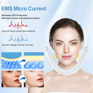 Electric <b>V</b> <b>Face</b> <b>Slimming</b> Tools Double Chin Remove Hot Compress Heating Vibration Microcurrent Facial Lift <b>Massager</b> - Product Image 6