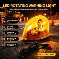 Luz de Advertencia Giratoria Ámbar al por Mayor, 12V 24V, Montaje Magnético en Techo, Luz Estroboscópica de Emergencia para Seguridad en la Construcción