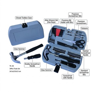 Ensemble d'outils à main pour la maison avec étui de rangement portable, kit d'outils de bricolage général, ensemble de matériel de bricolage essentiel pour la promotion et les cadeaux TK-39 Co - Product Image 4