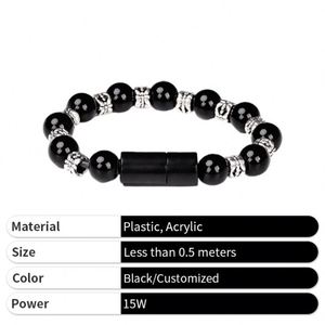 Beaded Quick Charging <b>Cable</b> Custom Small Fashion Portable Decorative Bracelet Fast Charger Phone <b>Cable</b> with Logo - Product Image 4