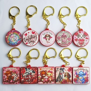 Valentine's Day Silicone Printed <b>Bead</b> Keychain Heart Silicone&PVC Focal <b>Beads</b> for DIY Mobile <b>Phone</b> <b>Chain</b> Purse Making - Product Image 5