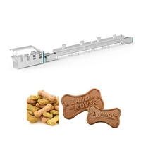 Machine de fabrication de biscuits pour chiens entièrement automatique, ligne d'extrusion industrielle pour aliments pour animaux de compagnie, PLC, acier inoxydable 304, 80 kg/h, garantie de 2 ans