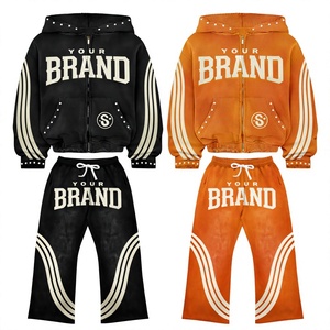 Men's Oversized Fleece Pullover Hoodie & Sweatpants Set 100% Cotton Breathable Eco-Friendly Winter Streetwear with Pocket Design - Product Image 1