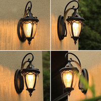 Lampes murales vintage européennes étanches IP65, lampe murale LED rétro noire pour extérieur, balcon, terrasse, couloir
