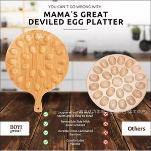 Solid Wood Round Cutting Board With Handle And Juice Grooves For <b>Kitchen</b> Use - Product Image 3