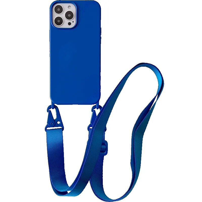 Nylon Lanyard Crossbody Necklace Silicone Phone Case For iPhone 11pro 12 13 mobile phone case strap accessories