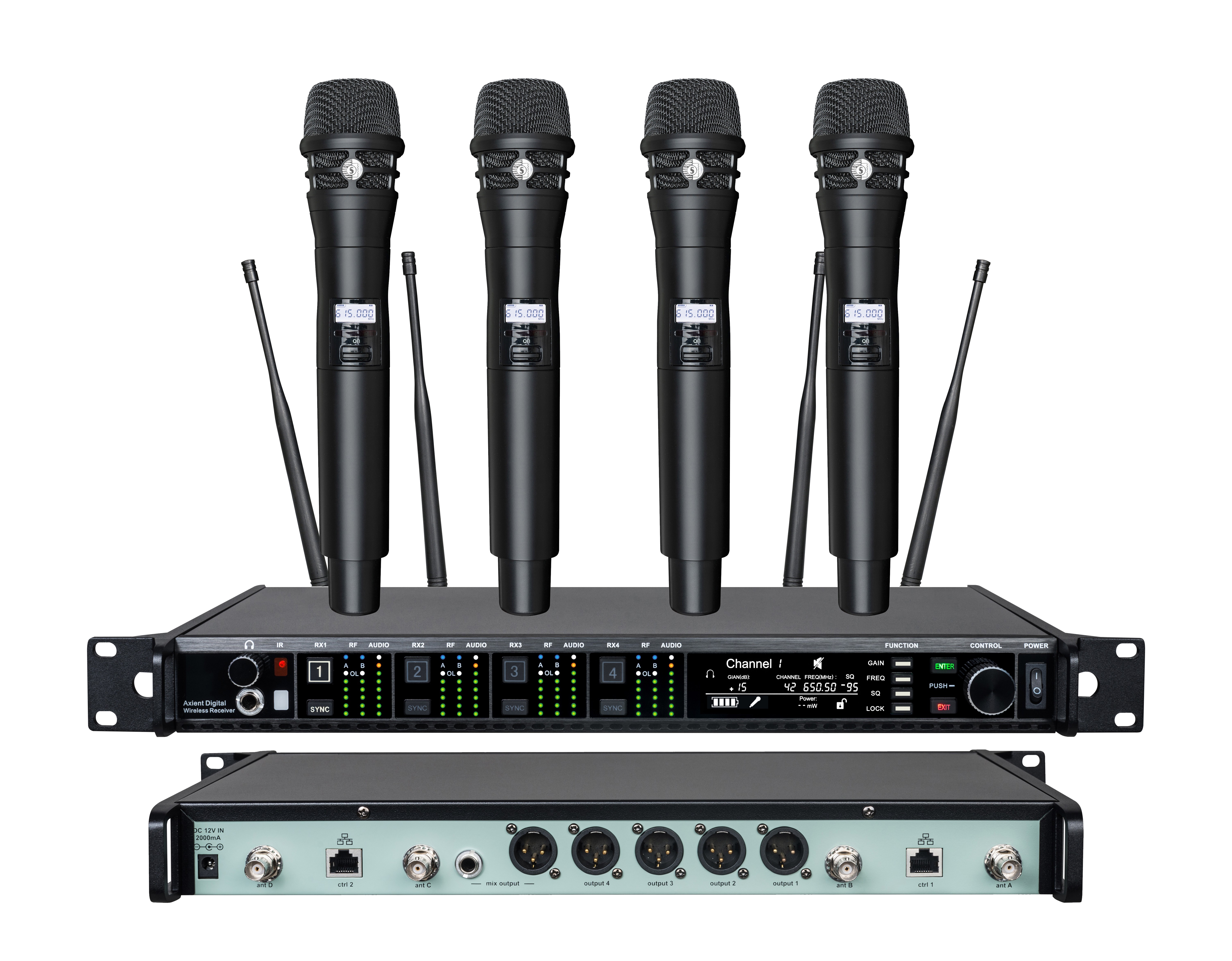 4 channel wireless microphone system