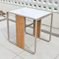 Ensemble de bistrot d'extérieur 1 table 2 chaises avec cadre en alliage d'aluminium et dessus de table en WPC meubles de jardin de patio imperméables et antisoleil
