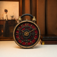 Sac à main de luxe de créateur pour femme, en forme d'horloge steampunk, rond, créatif et original, avec poignée supérieure, porté épaule et bandoulière
