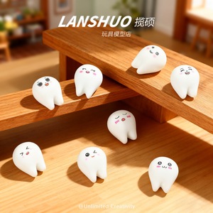 Lanshuo Cartoon Teeth Resin <b>Ornaments</b> Mini Decor For Home Decoration DIY Jewelry Set - Product Image 3