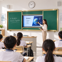 Tableau blanc magnétique coulissant vert pour l'enseignement en classe