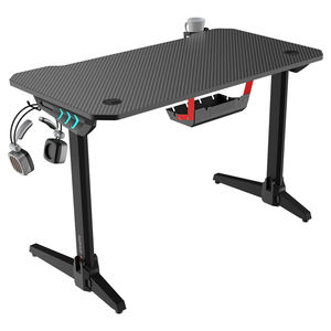 Adjustable Height Extendable Metal RGB Gaming <strong>Computer</strong> <strong>Desk</strong> with LED <strong>Black</strong> E-Sport Design Headset Cup Holder - Product Image 3