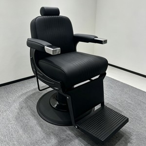 Fauteuil de Barbier Noir Hydraulique, Chaise de Coiffure Réglable et Inclinable pour Salon de Coiffure - Product Image 1