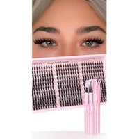 Extensions de cils individuels Manga Fox Eye Spider Wispy Cluster CC Curl 10-16mm, sans cruauté animale, 300 pièces, DIY Lash Clusters