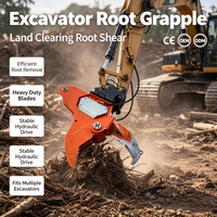 Cisaille hydraulique professionnelle pour racines d'arbres, attache robuste pour excavatrice, grappin à souches pour défrichage CE