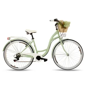 Pabrik Grosir Kualitas Baik Murah Gaya Lama Sepeda Fashional 26 Inci Wanita Kota Sepeda Bicicleta Vintage Wanita Siklus