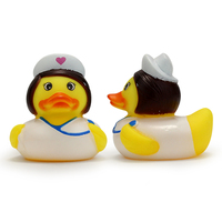 Mainan Bebek Karet PVC Gaya Perawat 2-Inci, Berbunyi Saat Ditekan, Dapat Mengapung, Logo Dapat Disesuaikan, Souvenir Pesta Mandi Bayi, Grosir