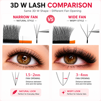 En gros Extensions de cils WYY YY 0.05 0.07mm 3D 4D 5D 6D en forme de W, en éventail étroit, en tressage, en forme de trèfle, en plateaux