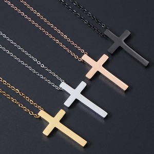 Nuovo arrivo collana croce in acciaio inox elegante gesus religioso uomini donne collana pendente - Product Image 1