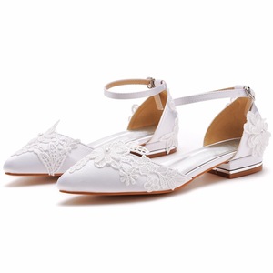 Cinturino con fibbia a punta <span class=keywords><strong>scarpe</strong></span> da sposa Comfort di bellezza <span class=keywords><strong>scarpe</strong></span> <span class=keywords><strong>basse</strong></span> bianche da sposa per donna e donna - Product Image 5