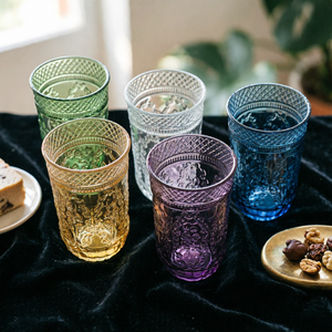 Ensemble de verres à martini, à cocktail, à glace et à jus, motif floral design vintage, sans danger pour les aliments, compatibles lave-vaisselle - Product Image 2