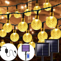 Solar-Lichterkette 8 Modi Fernbedienung Bubble Ball Weihnachts- und Halloween-Dekoration IPX65 Wasserdichte Außengartenbeleuchtung