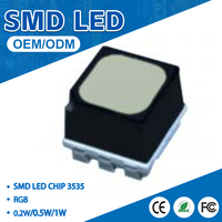 Diode LED RGB SMD3535 PLCC 0,2W du fabricant Hlx, 400-700nm, 20mA, 3535, dimmable, 5-8V, avec lentille zoom, pour écran LED extérieur/intérieur