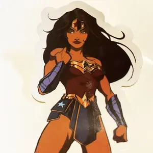 Özel kesim kesim Logo renkli etiket Wonder Woman karikatür vinil çıkartmalar